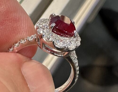 Sensational Unheated No Heat 3.00ct Pigeon’s Blood Ruby Ring GRS