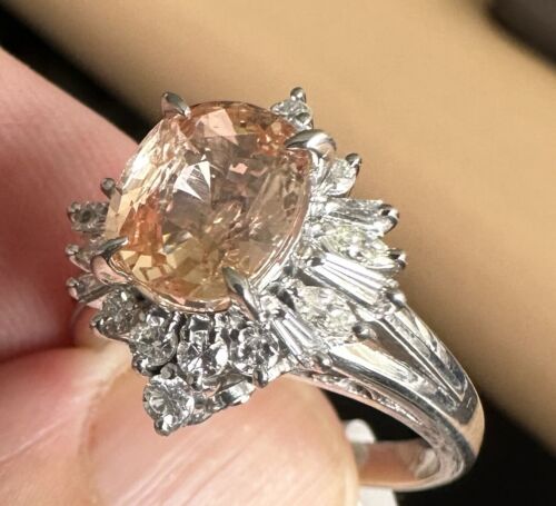 Sensational Unheated No Heat 2.25ct Padparadscha Sapphire Ring AIGS