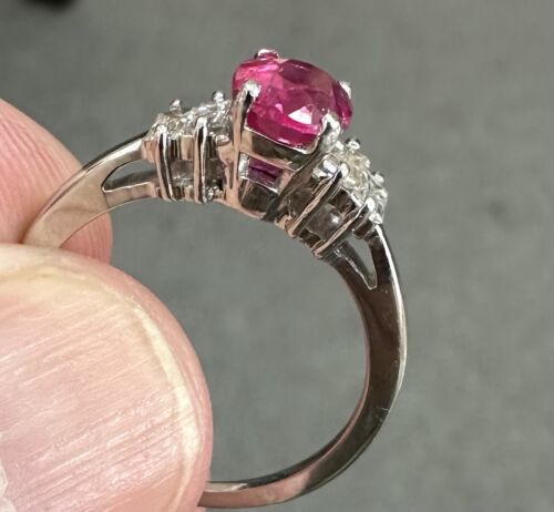 A Superb Unheated No Heat 1.73ct Burma Ruby & Diamond Ring GRS Cert