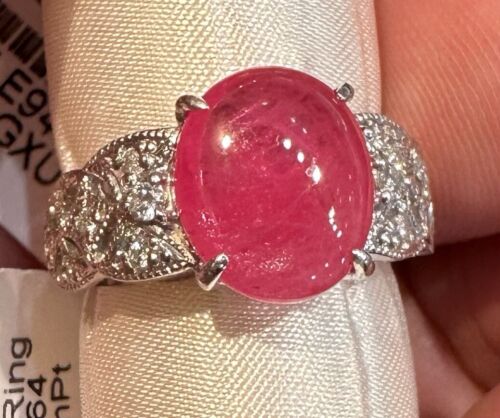 A Gorgeous 4.99ct Burmese Burma Ruby & Diamond Platinum Ring