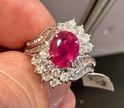 Sensational 2.04ct Ruby & Diamond Platinum Ring