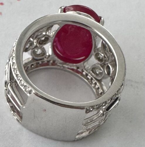 Magnificent 12.50ct Burmese Burma Ruby & Diamond Platinum Ring