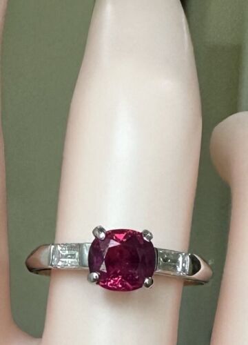 An Exceptional Unheated No Heat 1.09ct Art Deco Burma Ruby Ring GIA