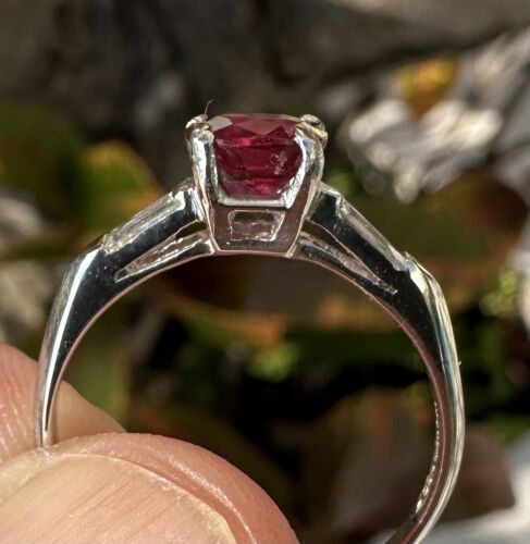 An Exceptional Unheated No Heat 1.09ct Art Deco Burma Ruby Ring GIA