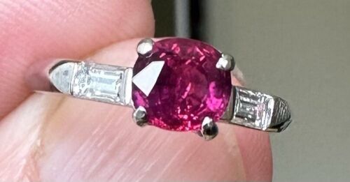 An Exceptional Unheated No Heat 1.09ct Art Deco Burma Ruby Ring GIA