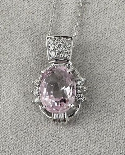 Pretty 3.06ct Unheated Sri Lanka Pink Sapphire Platinum Pendant