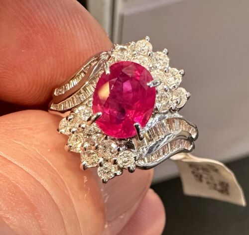 Sensational 2.04ct Ruby & Diamond Platinum Ring