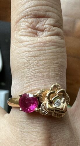 Beautiful Unheated No Heat Burma Ruby & Diamond Ring & Cert