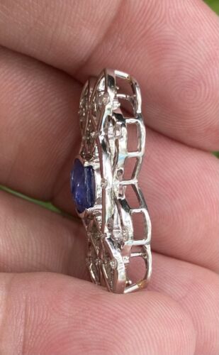 Beautiful Unheated No Heat 1.31ct Burma Blue Sapphire & Diamond Pendan