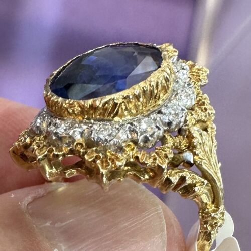 Magnificent Unheated No Heat 6.83ct Blue Sapphire Ring GIA Cert