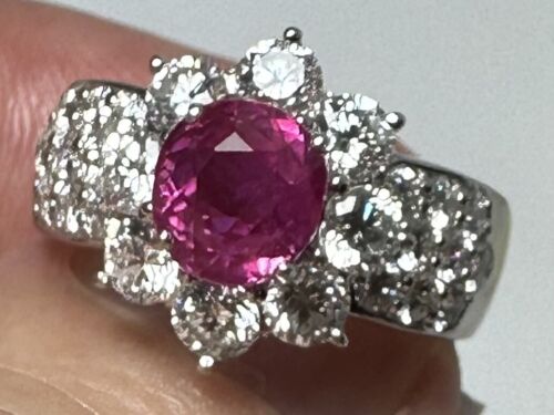 Stunning 2.05ct Unheated No Heat Burma Ruby + Diamond Ring