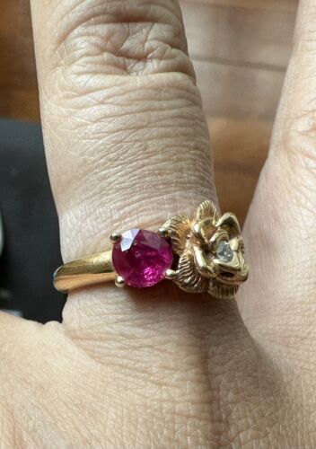 Beautiful Unheated No Heat Burma Ruby & Diamond Ring & Cert