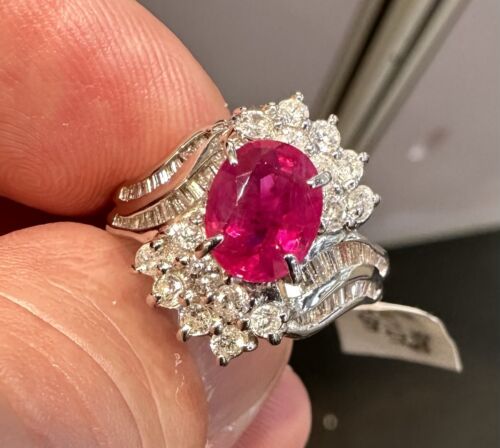 Sensational 2.04ct Ruby & Diamond Platinum Ring