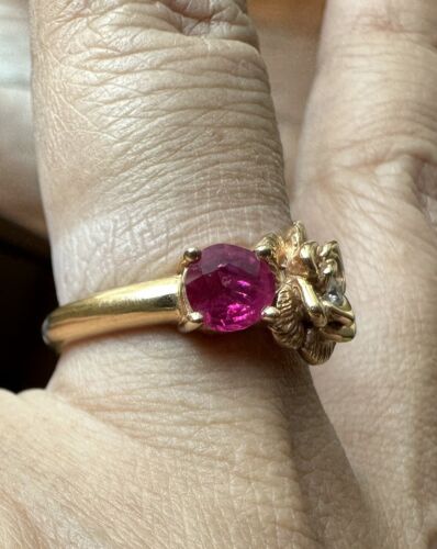 Beautiful Unheated No Heat Burma Ruby & Diamond Ring & Cert