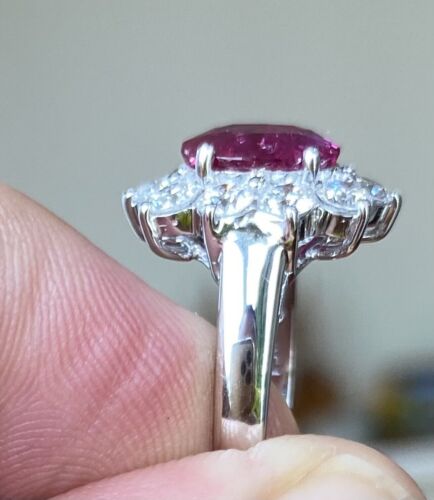 An Important Unheated Burma 3.11ct Ruby & Diamond Ring GRS Cert