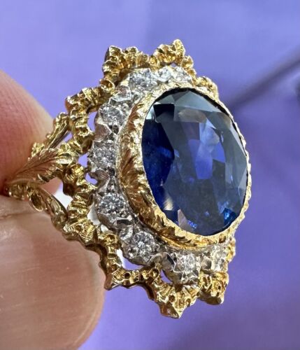 Magnificent Unheated No Heat 6.83ct Blue Sapphire Ring GIA Cert