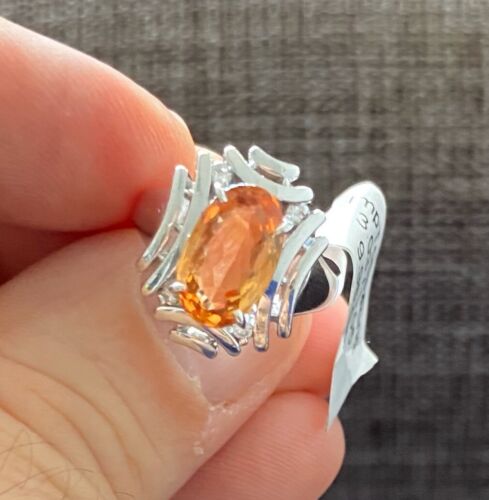 Magnificent Estate 3.03ct Brazilian Imperial Topaz Platinum & Dia Ring