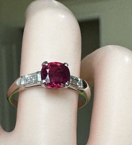 An Exceptional Unheated No Heat 1.09ct Art Deco Burma Ruby Ring GIA