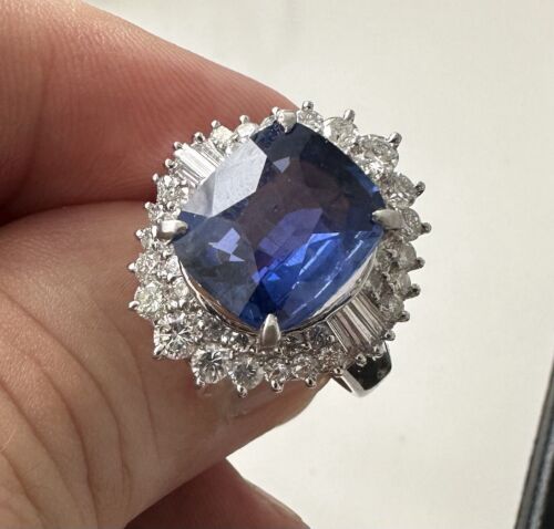 Magnificent Unheated No Heat 6.00ct Blue Sapphire Ring AIGS Cert