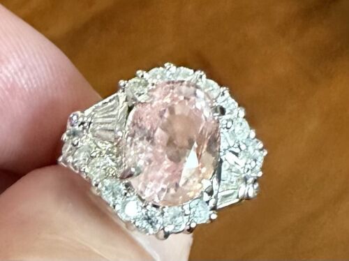 A Magnificent No Heat Unheated 6.04ct Padparadscha Sapphire Ring GRS