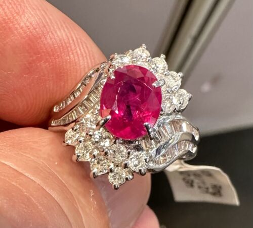 Sensational 2.04ct Ruby & Diamond Platinum Ring