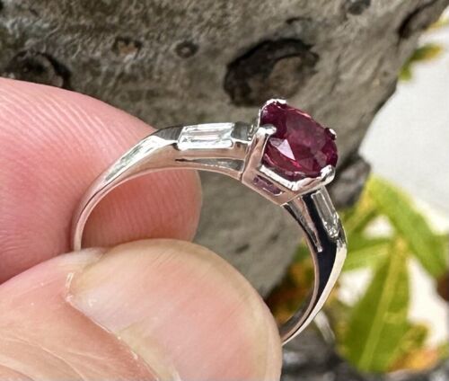 An Exceptional Unheated No Heat 1.09ct Art Deco Burma Ruby Ring GIA