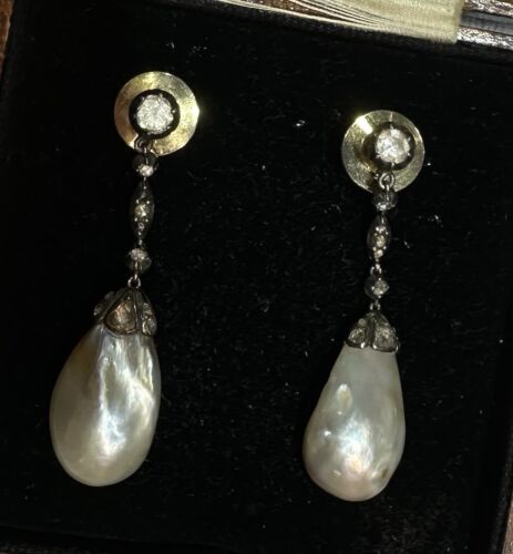 A Fine And Important Pair Of Antique Natural Pearl Earrings SSEF