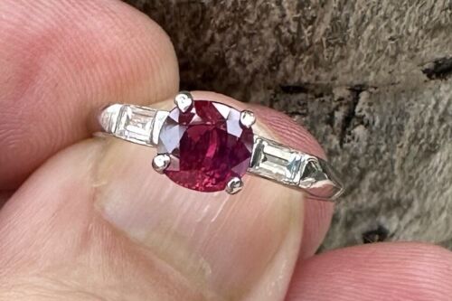 An Exceptional Unheated No Heat 1.09ct Art Deco Burma Ruby Ring GIA