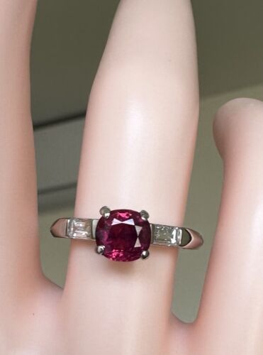 An Exceptional Unheated No Heat 1.09ct Art Deco Burma Ruby Ring GIA