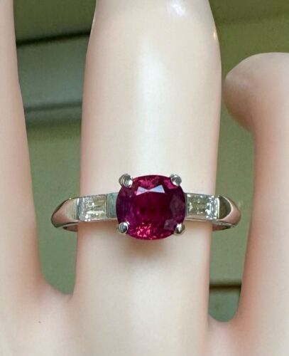 An Exceptional Unheated No Heat 1.09ct Art Deco Burma Ruby Ring GIA