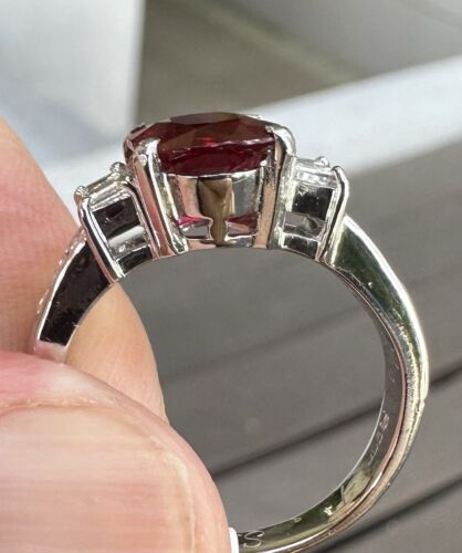 Sensational Unheated No Heat 3.21ct Pigeon’s Blood Ruby Ring Lotus C