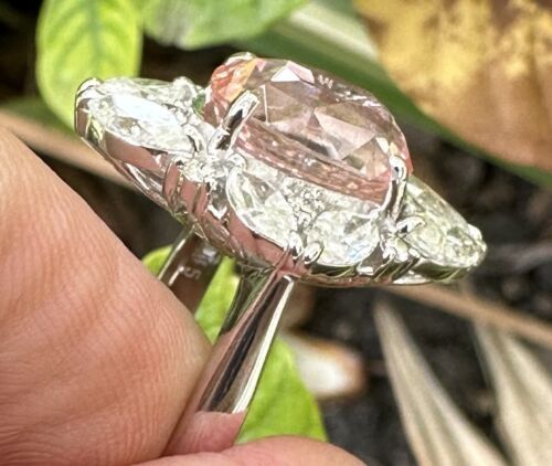 A Magnificent No Heat Unheated 5.83ct Padparadscha Sapphire & Diamond