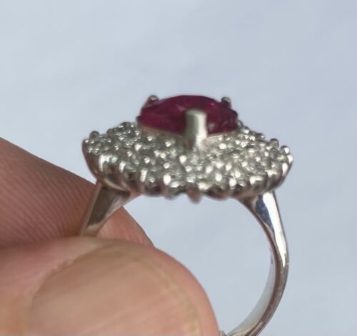 Wonderful Unheated 2.09ct Burma Ruby & Diamond Plat Ring Lotus Cert