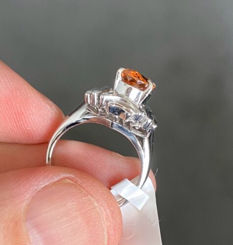 Magnificent Estate 3.03ct Brazilian Imperial Topaz Platinum & Dia Ring