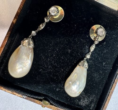 A Fine And Important Pair Of Antique Natural Pearl Earrings SSEF