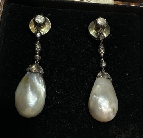 A Fine And Important Pair Of Antique Natural Pearl Earrings SSEF