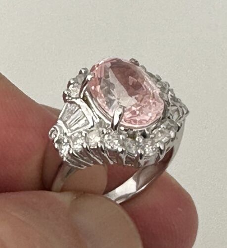 A Magnificent No Heat Unheated 6.04ct Padparadscha Sapphire Ring GRS