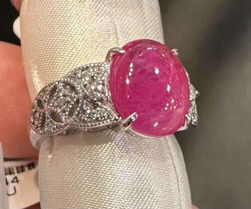 A Gorgeous 4.99ct Burmese Burma Ruby & Diamond Platinum Ring