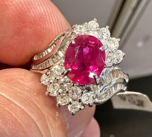 Sensational 2.04ct Ruby & Diamond Platinum Ring