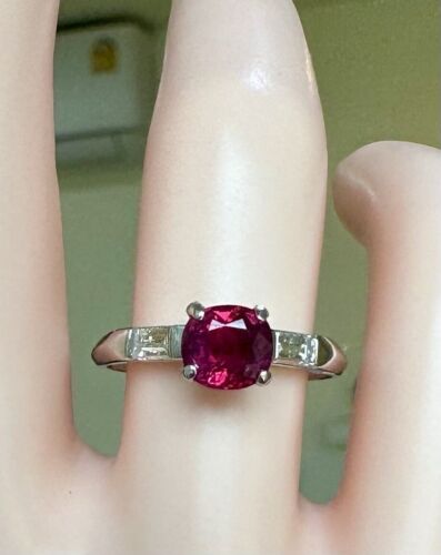 An Exceptional Unheated No Heat 1.09ct Art Deco Burma Ruby Ring GIA