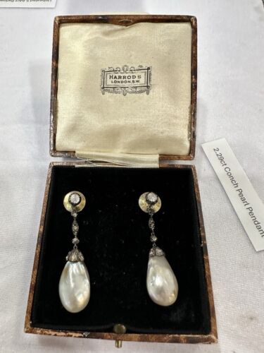 A Fine And Important Pair Of Antique Natural Pearl Earrings SSEF