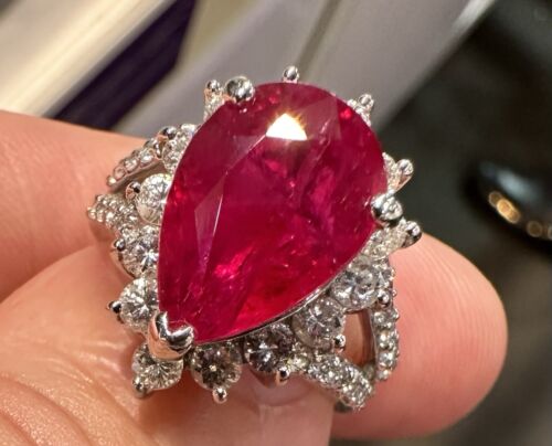 A Sensational 6.04ct Ruby & Diamond Platinum Ring