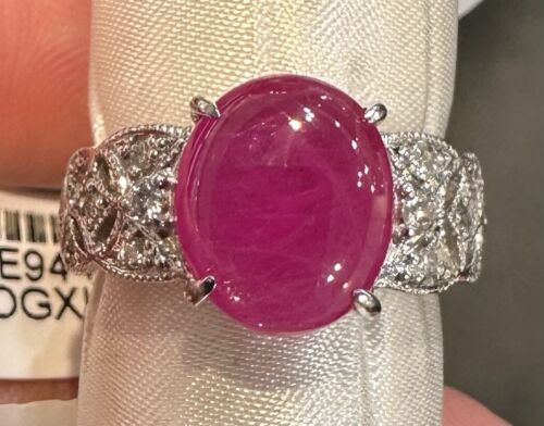 A Gorgeous 4.99ct Burmese Burma Ruby & Diamond Platinum Ring