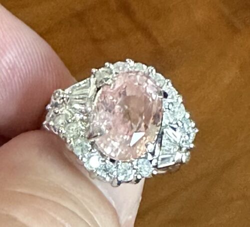 A Magnificent No Heat Unheated 6.04ct Padparadscha Sapphire Ring GRS