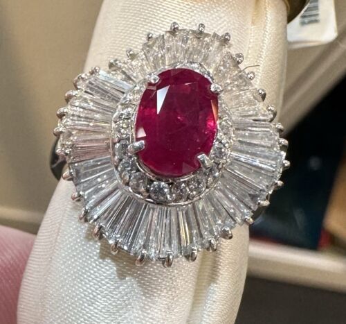 Sensational 2.04ct Ruby & Diamond Platinum Ring