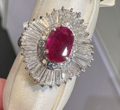 Sensational 2.04ct Ruby & Diamond Platinum Ring