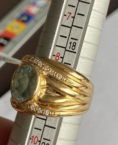 Beautiful Unisex Brazil 3.26ct Aquamarine 18k Ring