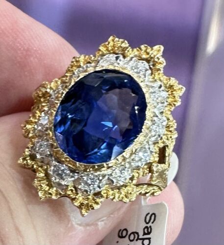 Magnificent Unheated No Heat 6.83ct Blue Sapphire Ring GIA Cert