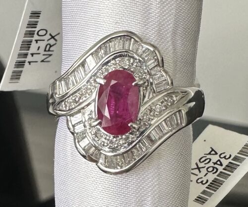 Exquisite 1.33ct Thai Ruby & Diamond Platinum Ring