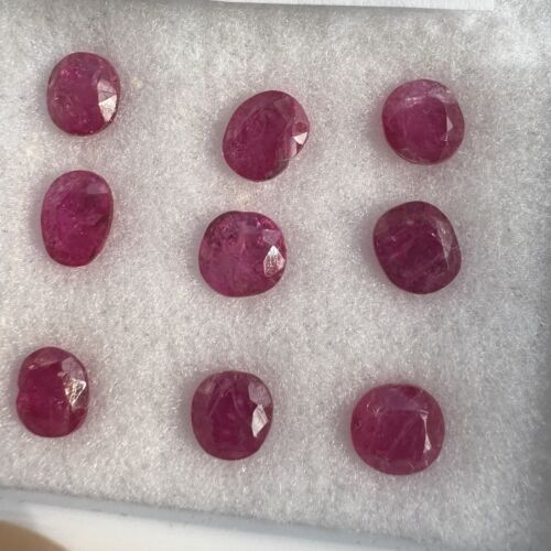 Closeout Unheated No Heat 9pc 8.46ct Burma Ruby Parcel